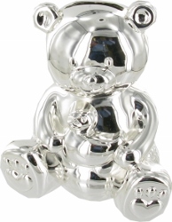ENG12S-Silver Plated Bear holding duck Money Box